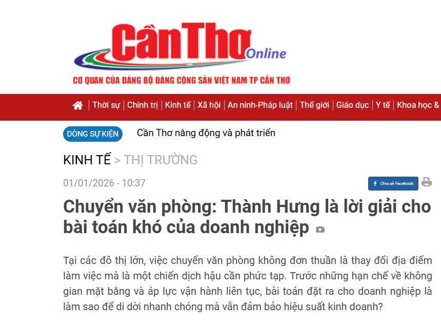 Báo Cần Thơ viết về Thành Hưng