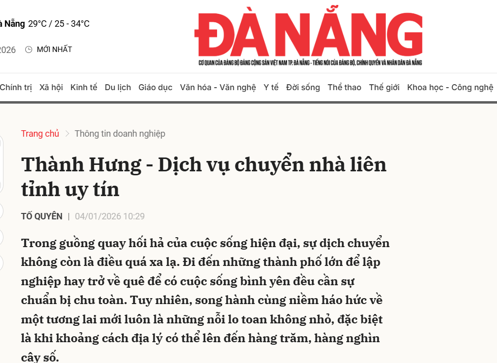 Báo Đà Nẵng viết về Thành Hưng